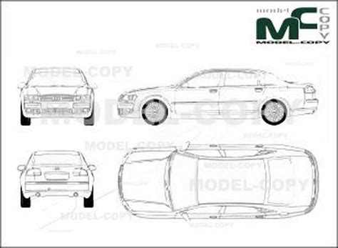 Audi A8 2003 2d Drawing Blueprints Model Copy Audi A8 Audi Blueprints