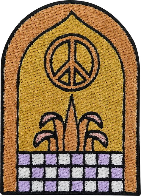 Finally Home Retro Hippie Peace Zeichen Patch Zum Aufb Geln Frieden