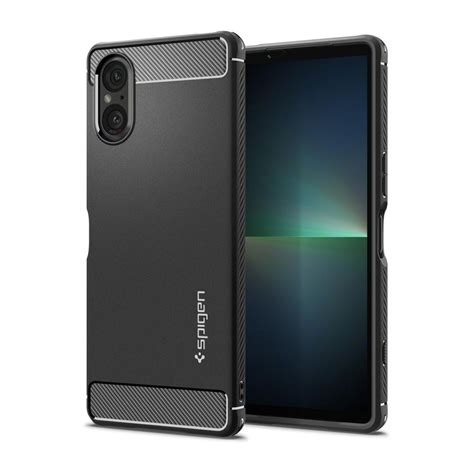 Spigen Rugged Armor Sony Xperia 5 V Suojakuori Musta Suojakalvotukku