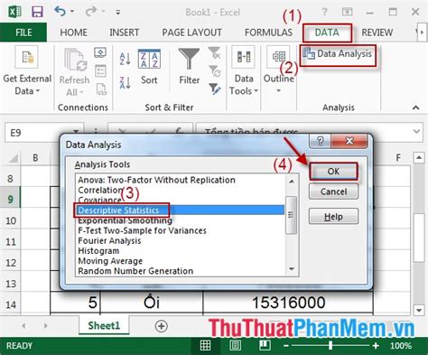 Create descriptive statistics table for dataset in Excel - TipsMake.com