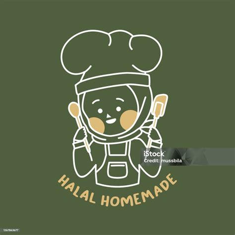 Template Logo Doodle Buatan Sendiri Yang Halal Lucu Doodle Chef Tangan