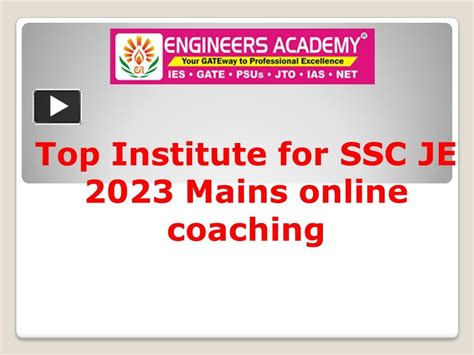 Ppt Top Institute For Ssc Je Mains Online Coaching Powerpoint