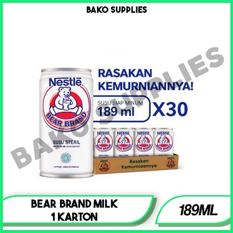 Jual BEAR BRAND SUSU MINUMAN SIAP MINUM 1 KARTON ISI 30 PCS 189ML