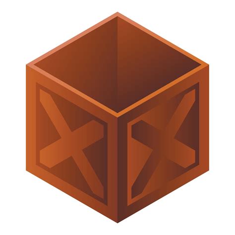 Wood Parcel Box Icon Isometric Style Vector Art At Vecteezy