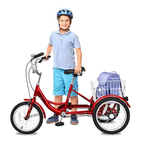 MOONCOOL 16 in. Tricycle for Beginner Riders, Single Speed 3-Wheel Bike ...