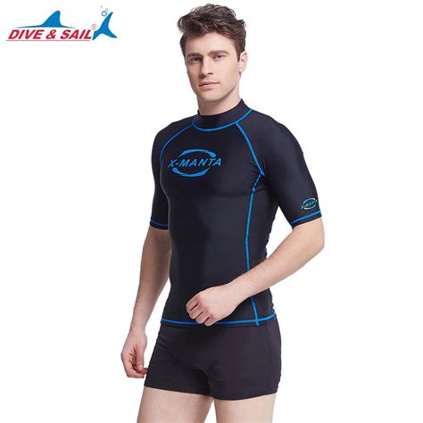 Dive Sail Offical Store Lycra Upf Men Rash Guard Surfing Diving