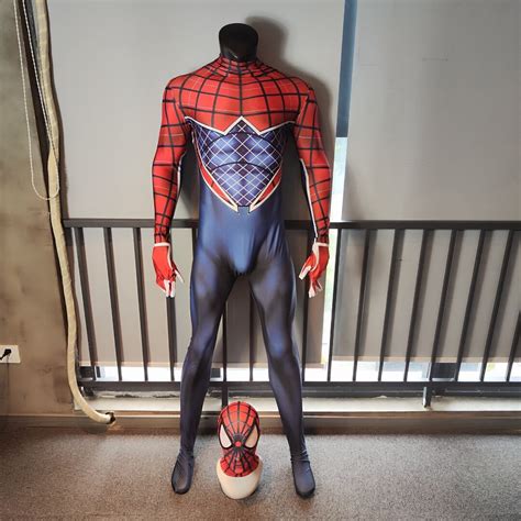 Spider Man Ps4 Spider Punk Suit Bodysuit Costume Cosplay Ver1 Etsy