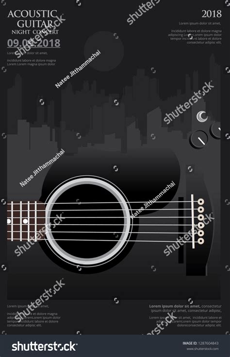 Guitar Concert Poster Background Template Vector 스톡 벡터로열티 프리 1287604843 Shutterstock