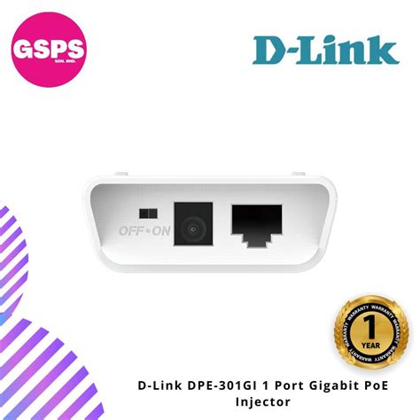 D Link Dpe 301gi 1 Port Gigabit Poe Injector Gs Premium Stores