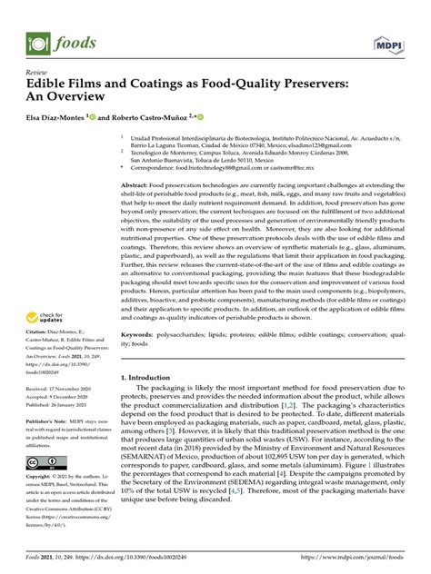 Edible Coating | PDF | Biopolymer | Packaging And Labeling