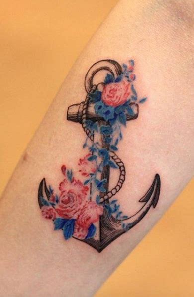 Anchor With Flowers Tattoo Design Dotwork Tattoos Designs Archives