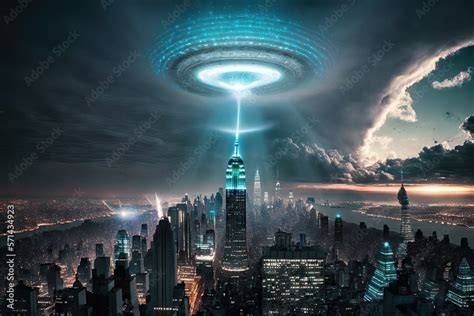 Ilustração Do Stock Alien Ufo Invasion In The Main Cities Countries