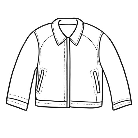 An Outline Coloring Page For An Leather Jacket Sketch Drawing Vector