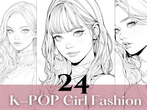 Coloring Pages Kpop Girl Fashion Printable K-pop Coloring Book Pages for Teens Girls Birthday ...