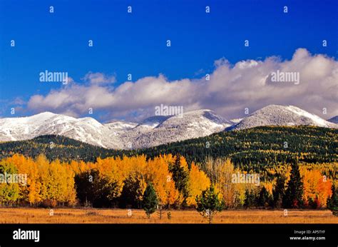 First Snow On Big Mountain From Whitefish Montana Stock Photo Alamy