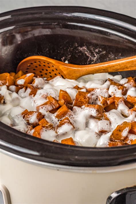 Crockpot Sweet Potatoes With Marshmallows The Novice Chef