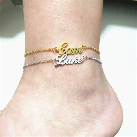 Dainty Custom Name Foot Anklet Bracelets For Women Personalized Initial