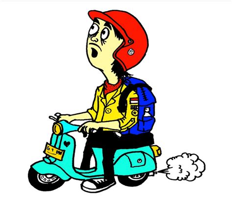 82+ Ide Gambar Kartun Naik Motor Vespa, Gambar Kartun