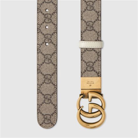 GG Marmont Reversible Belt In White Leather GUCCI Australia