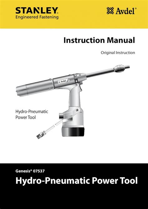 Pdf Hydro Pneumatic Power Tool Avdel Genesis Hydro