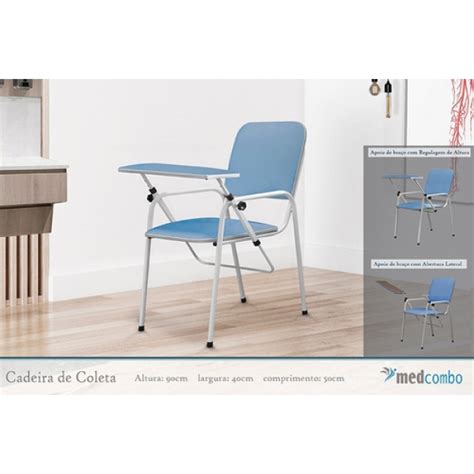 Cadeira Para Coleta De Sangue Estofada Cor Azul Medcombo