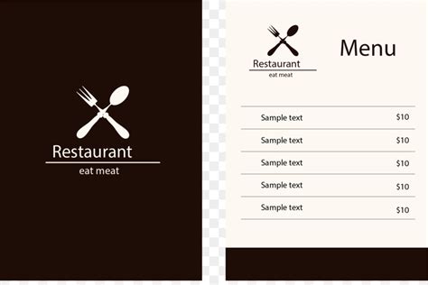 Restaurant Menu Vector At Getdrawings Free Download