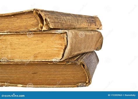 Stack Of Old Books On White Background Stock Image Image Of Cover