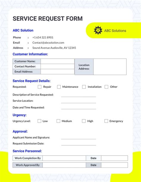 Customer Service Request Form Template Venngage