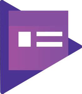 A Purple Icon With The Letter F In It S Center And An Arrow At The Bottom