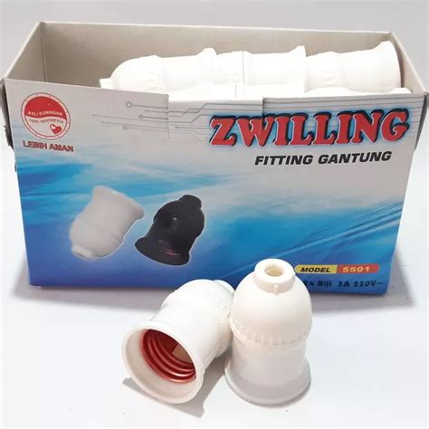 Fitting Lampu Gantung Zwilling Putih