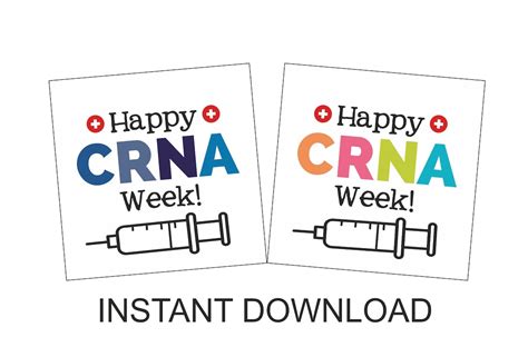 CRNA Week Stickers Printable / CRNA Week Tags Printable / CRNA Week ...