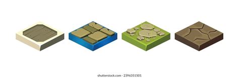 Isometric Platforms Set Different Soil Textures Photos And Images