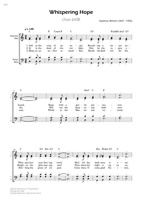 Whispering Hope Choir SATB W Chords arr César Madeira par