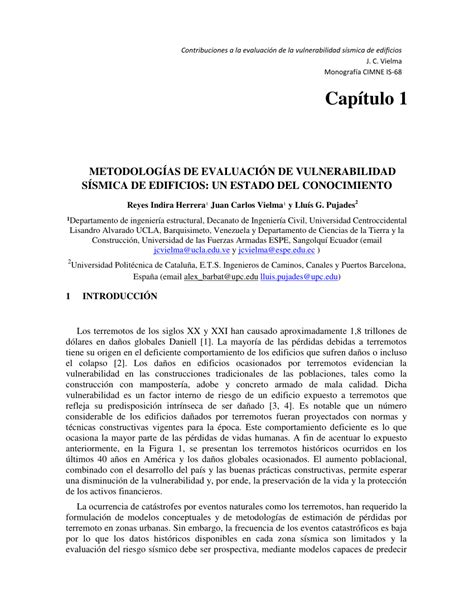 PDF Capítulo 1 METODOLOGÍAS DE EVALUACIÓN DE VULNERABILIDAD SÍSMICA