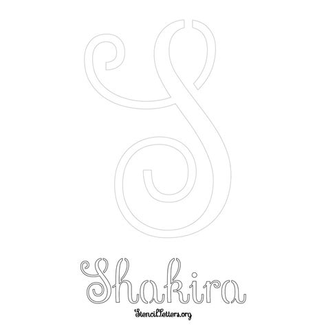 Shakira Free Printable Name Stencils With 6 Unique Typography Styles