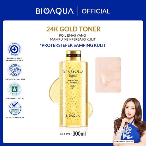 Jual 【promo Cuci Gudang】bioaqua 24k Gold Toner 100ml 300ml 24k Gold