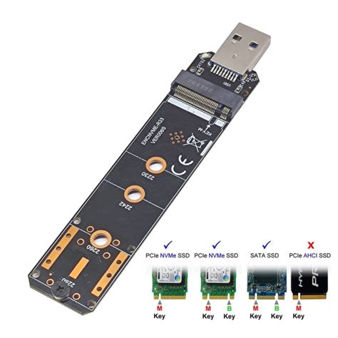 Carte De Montage SSD USB3 1 10 Gbps GEN2 Vers NVME SATA Double