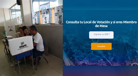 Local De Votacion ONPE Link Oficial Donde Ver Si Me Toca Votar En Mi