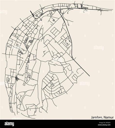 Street Roads Map Of The JAMBES DISTRICT NAMUR Stock Vector Image Art