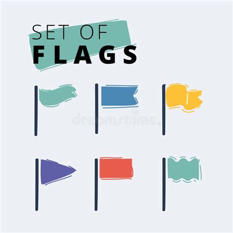 Vector Wave Flags Set Vektor Abbildung Illustration Von Orange 163379046