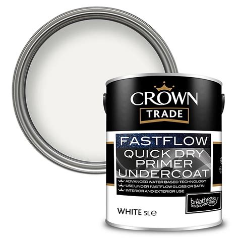 Crown Trade Fastflow Quick Dry Primer Undercoat White 5l Diy At Bandq