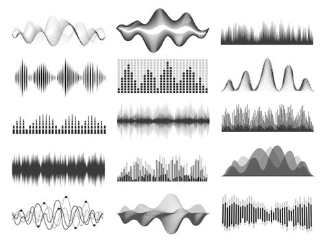 Schallwellen. frequenz der grafischen musik. pulsleitungen ...