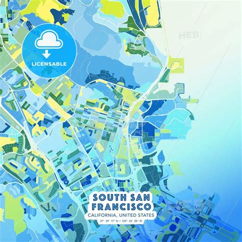 South San Francisco Map Print Template | San francisco map print, San ...