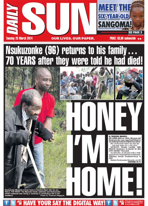 Honey I`m Home Daily Sun Politics Politicsweb