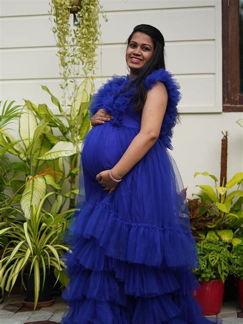 Baby Shower Dress Royal Blue Net