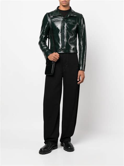 Courrèges Button Up Faux Leather Jacket Farfetch