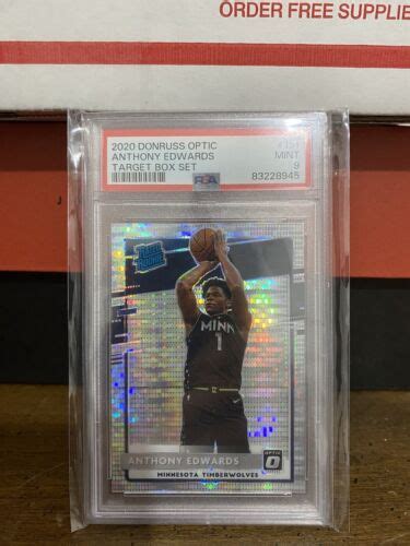 2020 Donruss Optic Anthony Edwards Rookie Target Box Set PSA 9 Low Pop