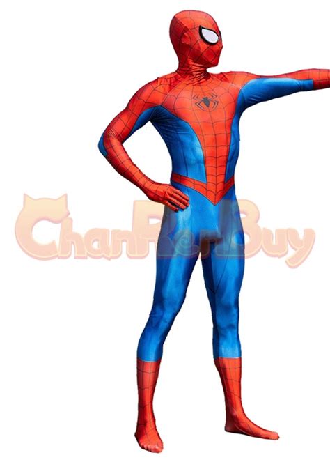 Spider-Man PS4 Classic Suit Costume Cosplay Bodysuit for Adult Kid