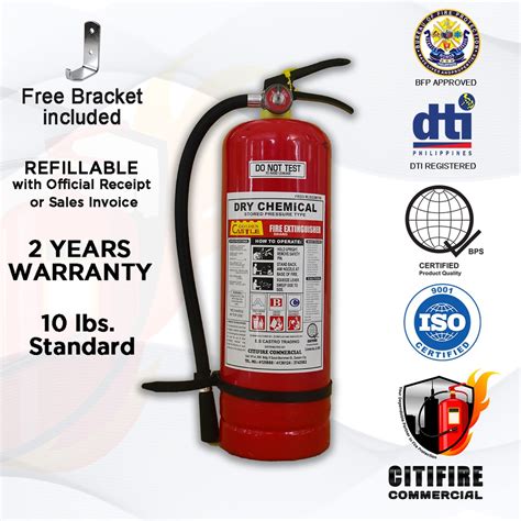 Fire Extinguisher 10lbs ABC Dry Chemical Brand New Refillable Presyo 1 200