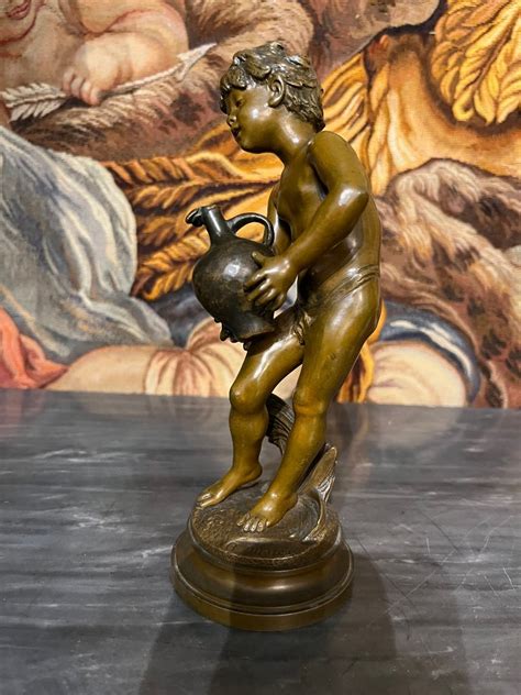 Proantic Auguste Moreau Bronze Enfant Porteur Deau